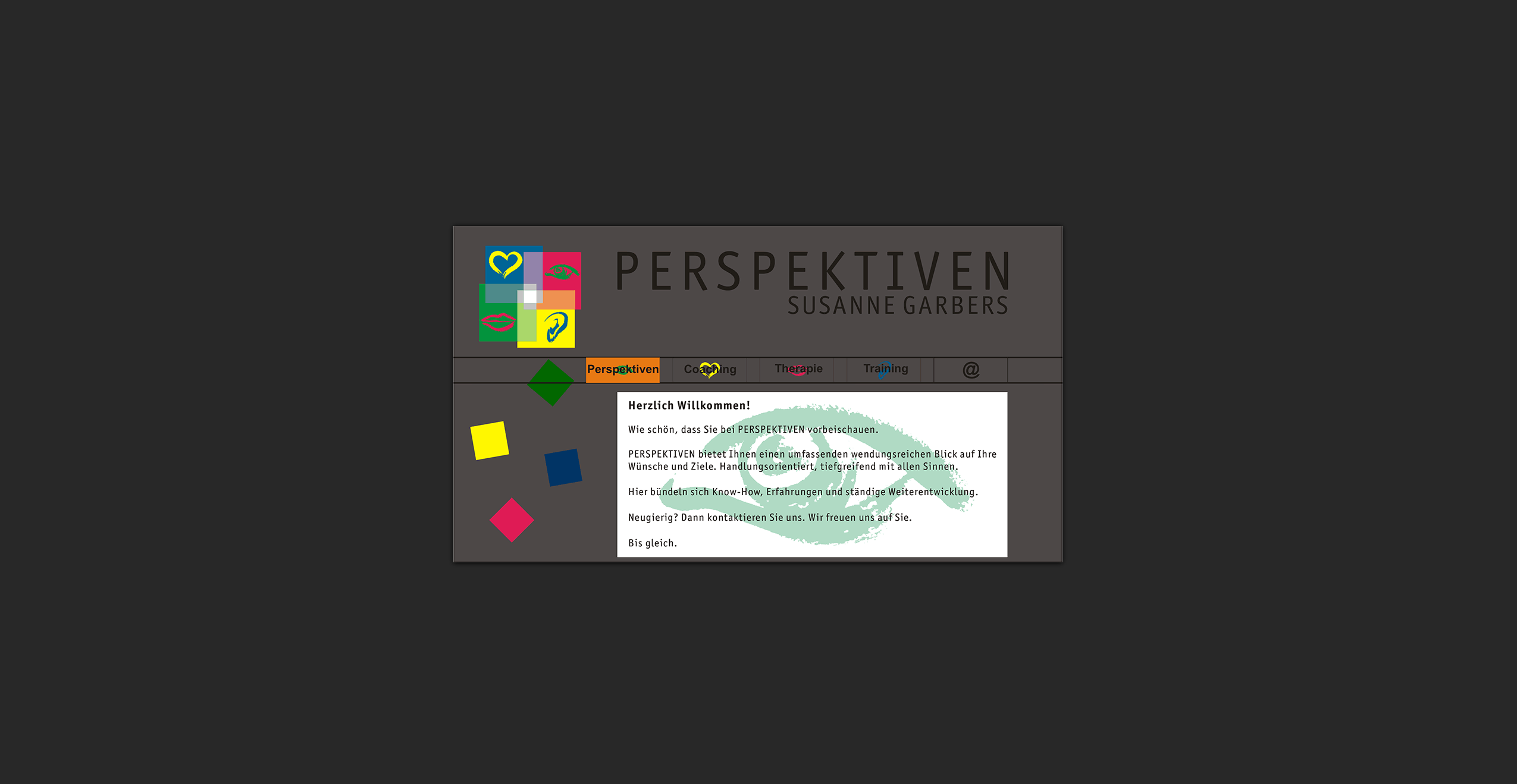 Frühere Website-Ansicht von PERSPEKTIVEN und Susanne Garbers