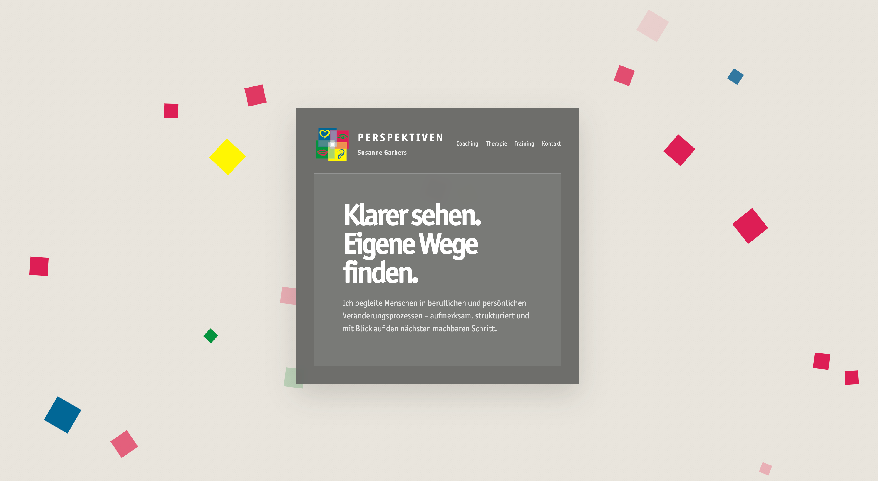Startseite der Website für PERSPEKTIVEN und Susanne Garbers